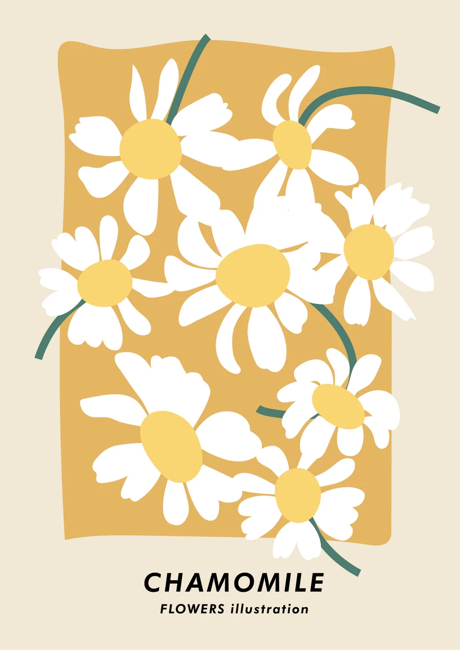 手绘小清新北欧花朵植物花卉插画海报封面画芯装饰AI矢量设计素材【023】